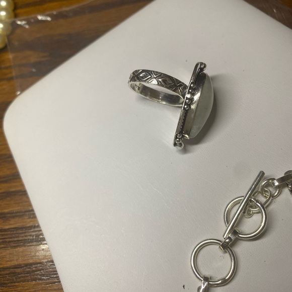 NWT 925 Moonstone silver ring size 8 bracelet 7-8” top quality with gift box - Picture 5 of 6